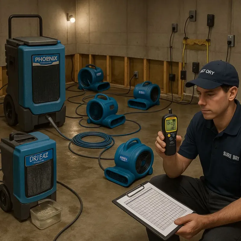 Structural Drying and Dehumidification process in Guildhall, VT